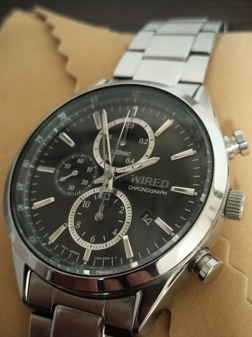 SEIKO WIRED Chronograph Black Quartz Men's Watch — Japanese