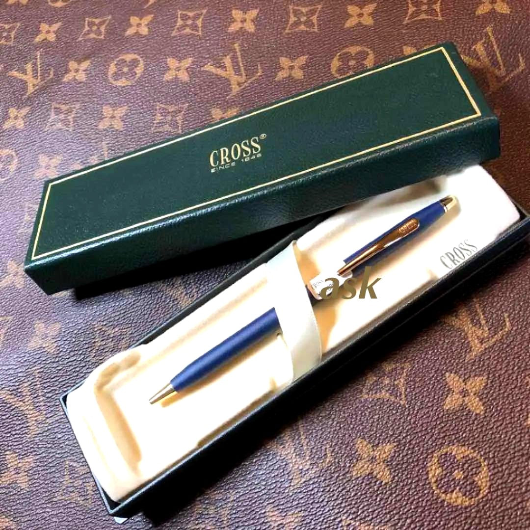 CROSS Ballpoint Pen with Matte Blue body shown on white background