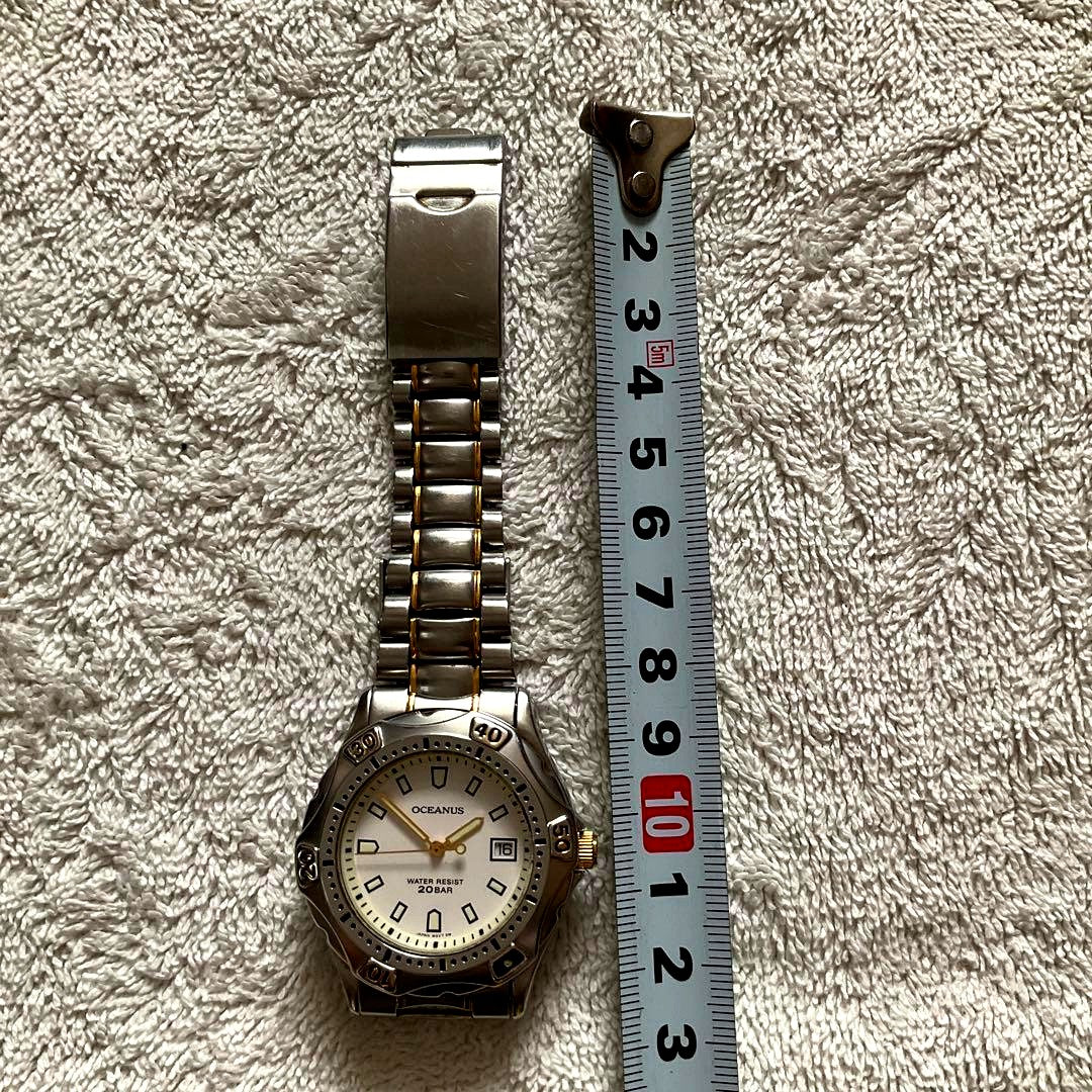 Casio Oceanus 708 0C-700 analog wristwatch with white dial, Japan import, used condition