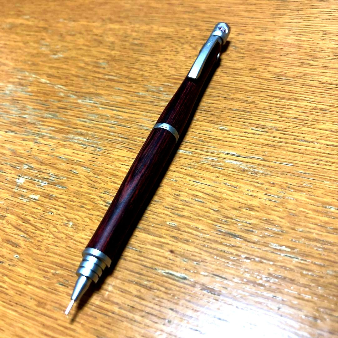 Pilot S20 mechanical pencil with 0.4 lead, aged metal parts, and modified grip and eraser cap