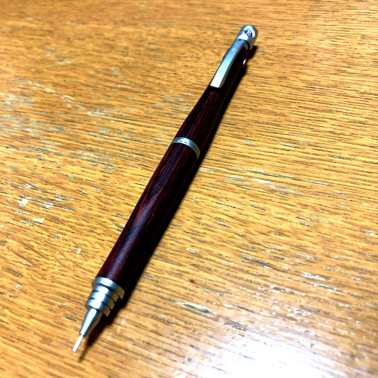Pilot S20 mechanical pencil with 0.4 lead, aged metal parts, and modified grip and eraser cap
