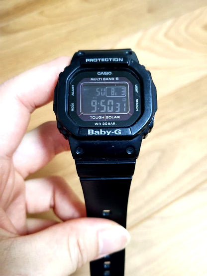 Casio Baby-G Digital Watch BGD-5000 in black with solar-powered digital display, tough design