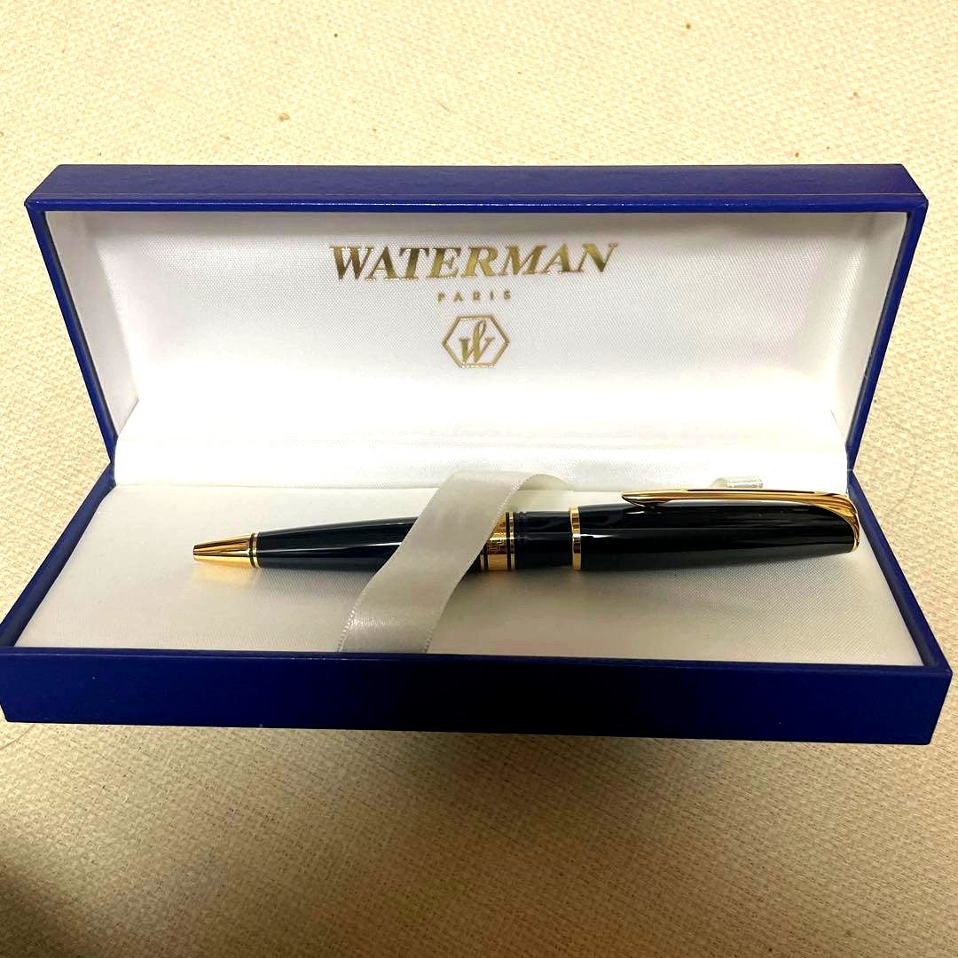 WATERMAN 4 Wall Street BP Black CT ballpoint pen with black lacquer and chrome trim