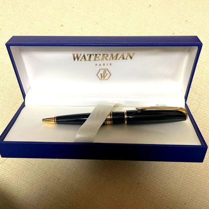 WATERMAN 4 Wall Street BP Black CT ballpoint pen with black lacquer and chrome trim
