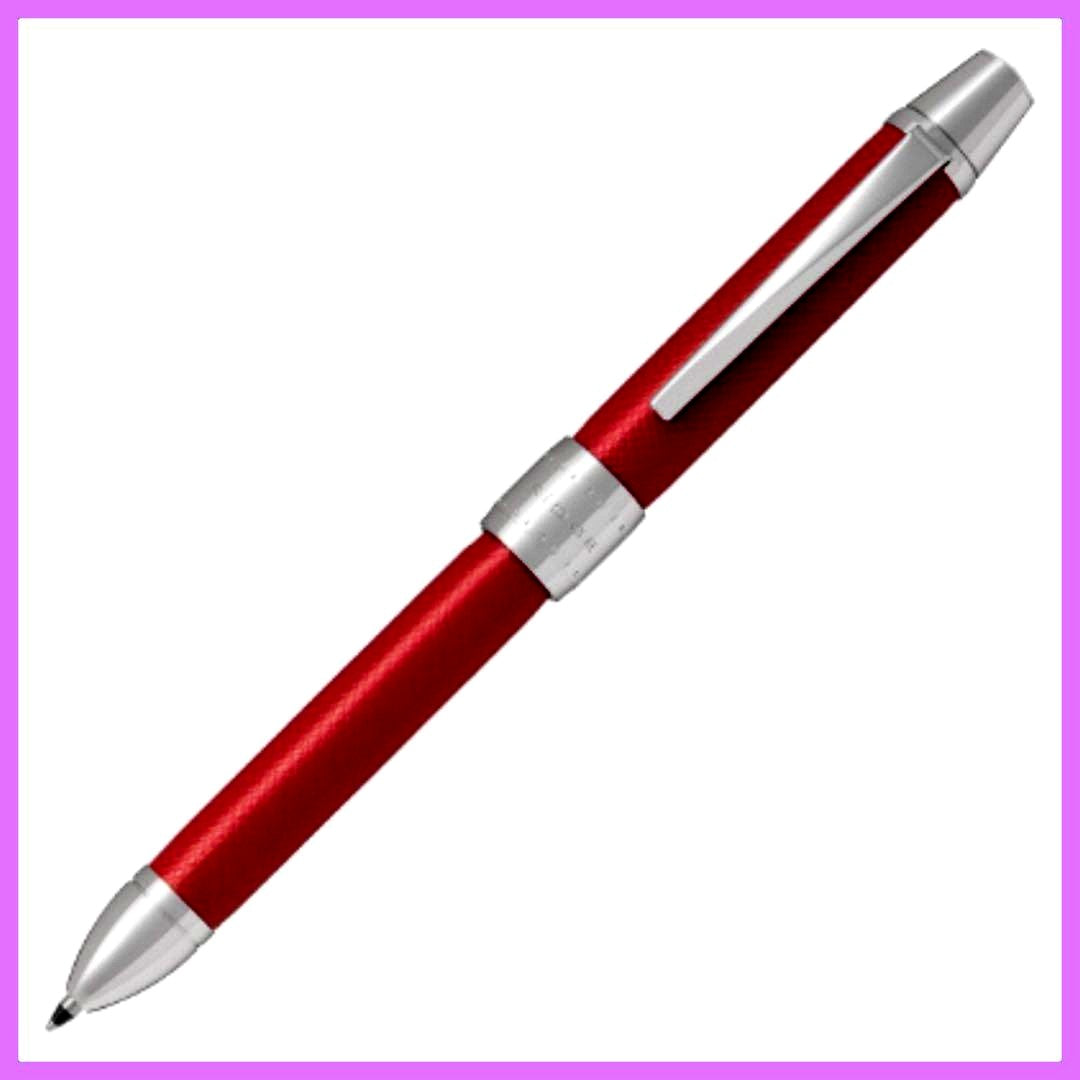 PILOT Two Plus One Ridge Leather pen with black and red ink cartridges, 12.1 mm diameter and 136 mm length