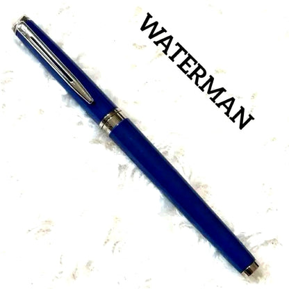 Waterman Cap Fountain Pen in blue color with medium nib and included ink cartridge