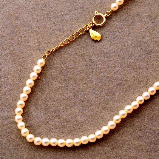Tasaki 3.6mm freshwater pearl necklace crafted in 18k yellow gold with adjustable 37-40cm chain