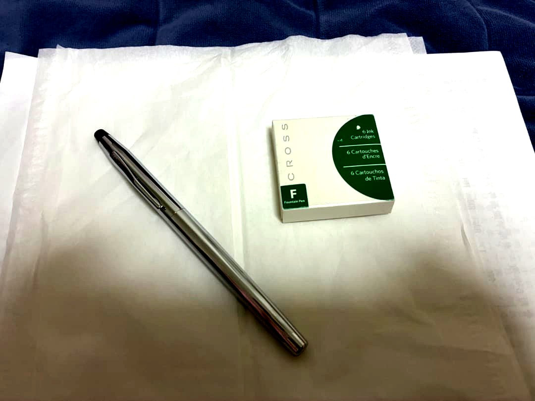 Cross F Model fountain pen with NC 89215 ink cartridge included, used excellent condition