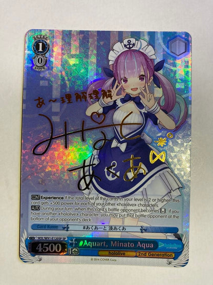 Weiss Schwarz hololive production Hololive Aqours Art Minato Aqua SP Sign — Japanese