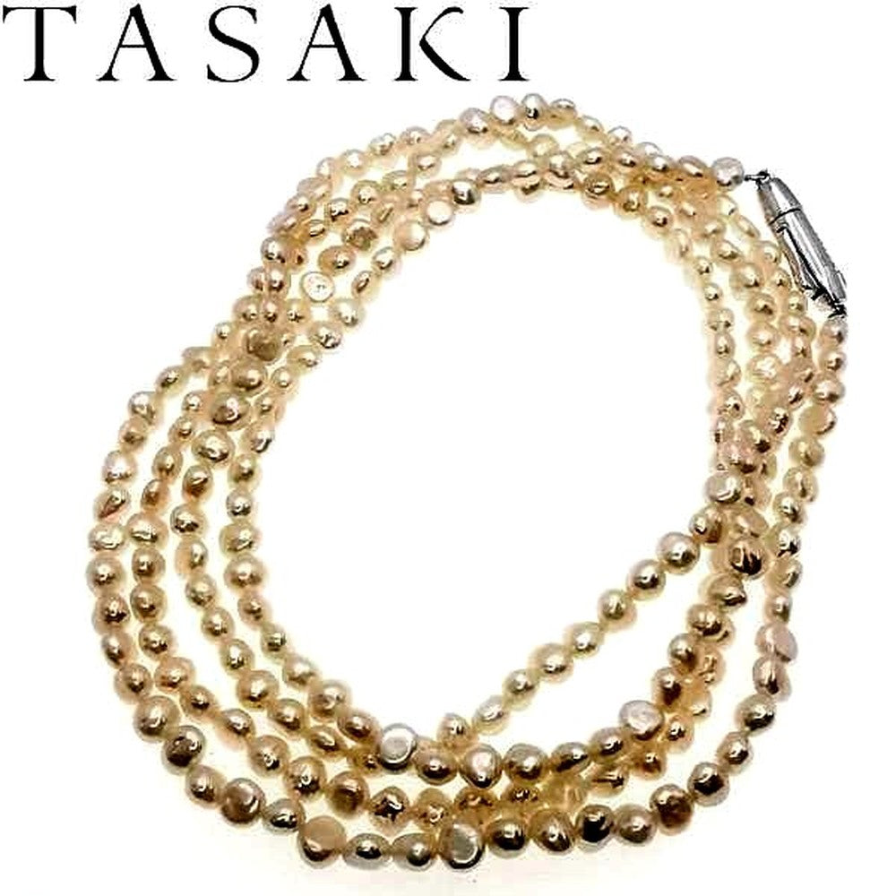 Tasaki SV Pearl Necklace with 3 to 4.5mm pearls on 82cm silver chain weighing 15.5g
