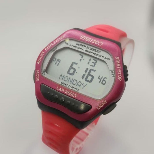 SEIKO スーパーランナーズ Digital Men's Watch — Japanese