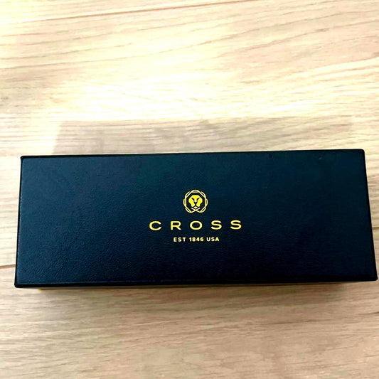 CROSS ballpoint pen body in matte black with gold accents