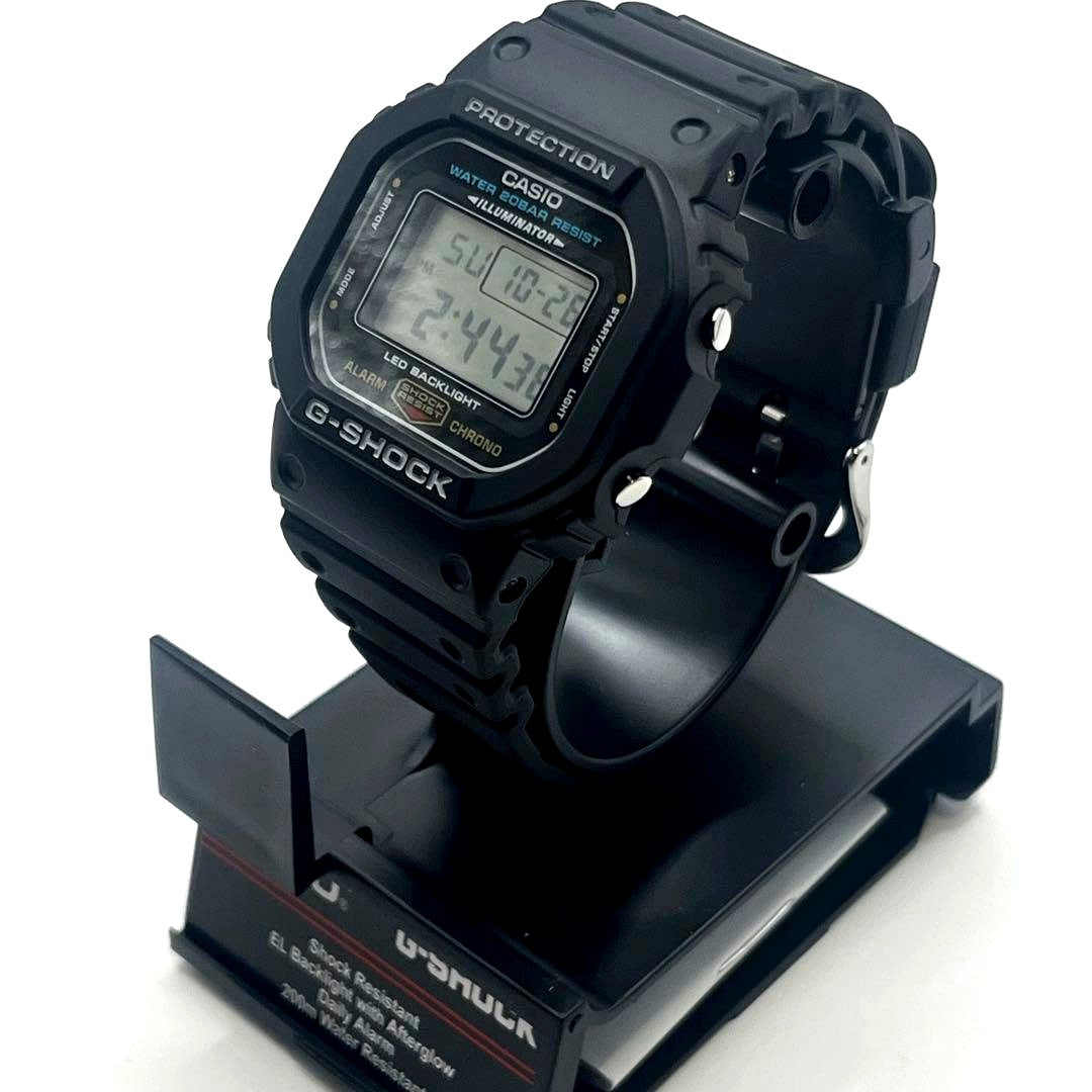 Casio G-Shock DW5600UE-1V black digital watch with resin case and strap, shock resistant and water resistant