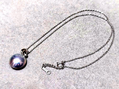 Tasaki Pearl Mabe Pearl necklace with SV925 chain, about 42 centimeters long, pearl top visible