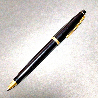 Used Cross Pen Twist Style black and gold refillable body only, approximately 5.5 inches long with minor scratches