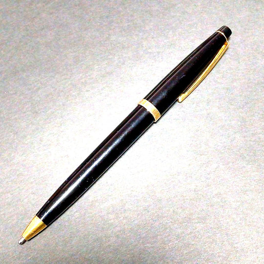 Used Cross Pen Twist Style black and gold refillable body only, approximately 5.5 inches long with minor scratches