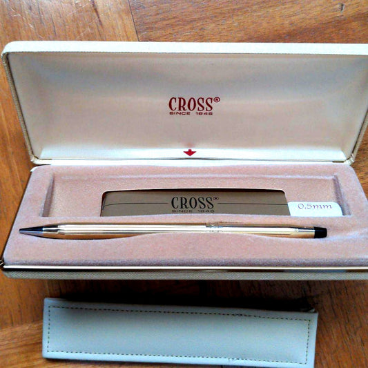 Cross brand 90s American made mechanical pencil 0.5mm with box, certificate, and pen case