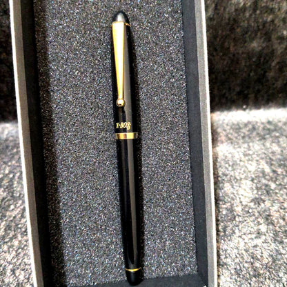 Rare K-BOS Pilot black resin ballpoint pen with gold parts and textured grip, vintage 1980s classic design
