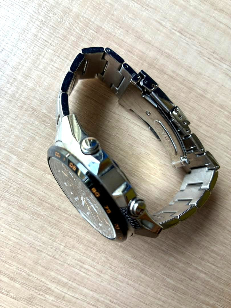 Casio Edifice EQW-T610 solar-powered radio watch with stainless steel band and clean glass surface