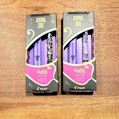 Two-pack of PILOT Frixion Ball ZONE Anna Sui Limited Edition black ink pens with 0.5mm tip and 125mm body length