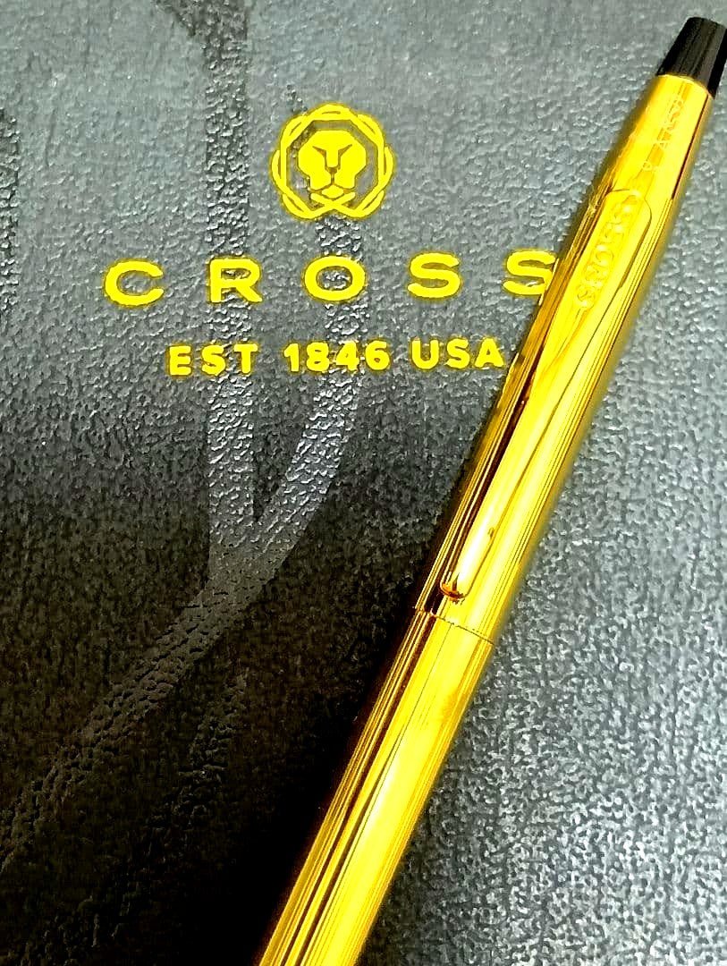 New 24kt gold PVD Cross Classic Century ballpoint pen with box, gold finish, 136mm length