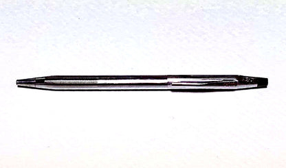 Silver Cross screw-type ballpoint pen made in USA with aged ink, vintage collectible from Japan import