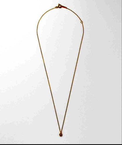 agete K10 Gold Diamond Necklace with adjustable length and small diamond pendant