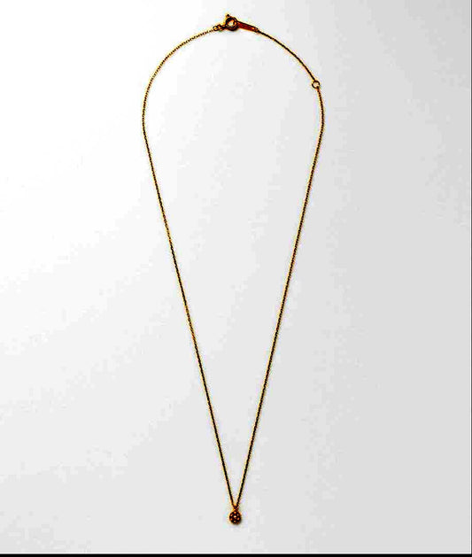 agete K10 Gold Diamond Necklace with adjustable length and small diamond pendant