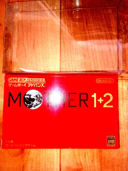 Nintendo MOTHER1+2 game cartridge unopened in plastic case with damaged box