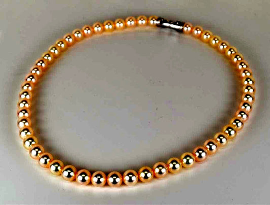 TASAKI Akoya pearl necklace with 53 pearls sized approximately 7.5 to 7.8mm and silver clasp
