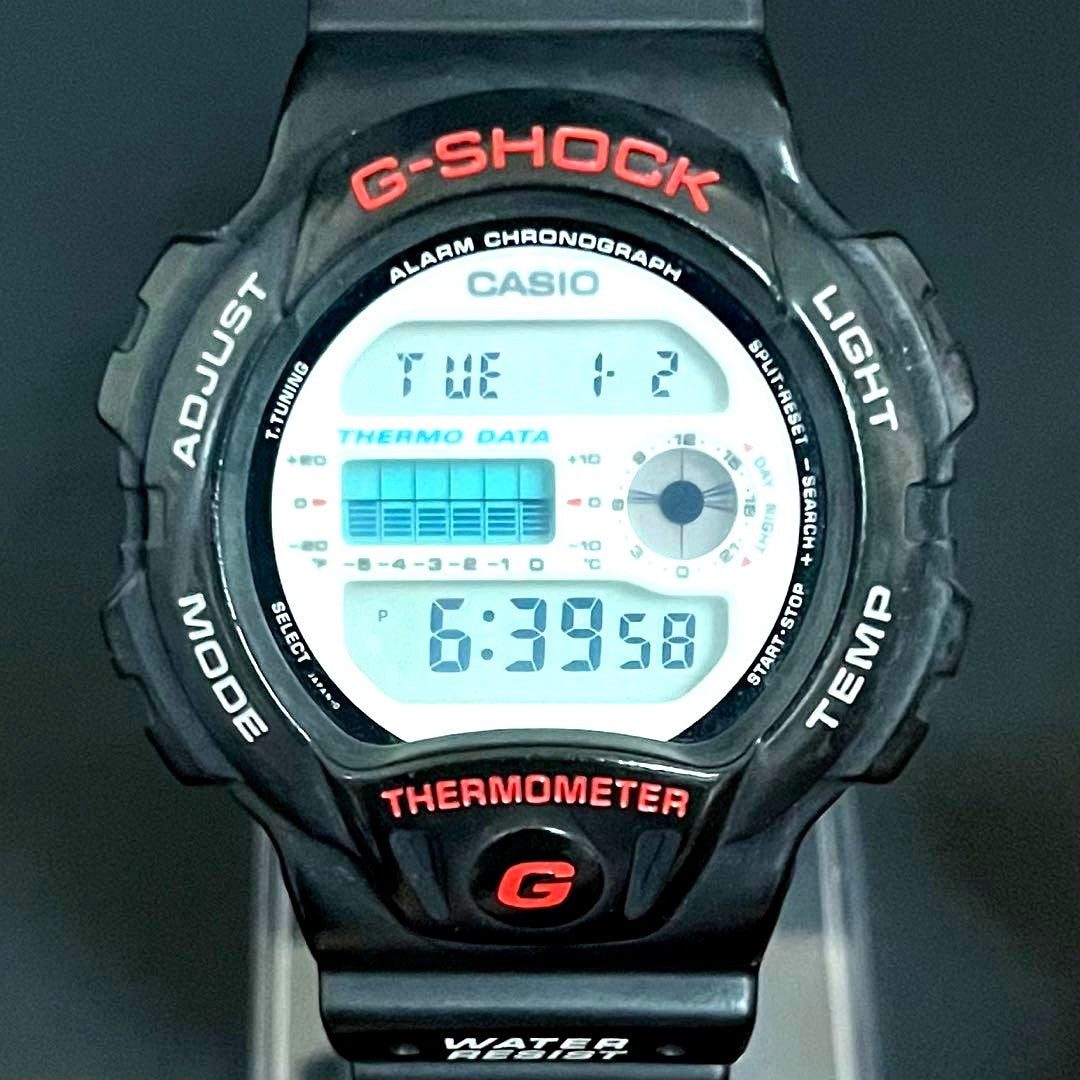Casio G-Shock DW-6100-1 watch model with thermo sensor and digital display from 1992