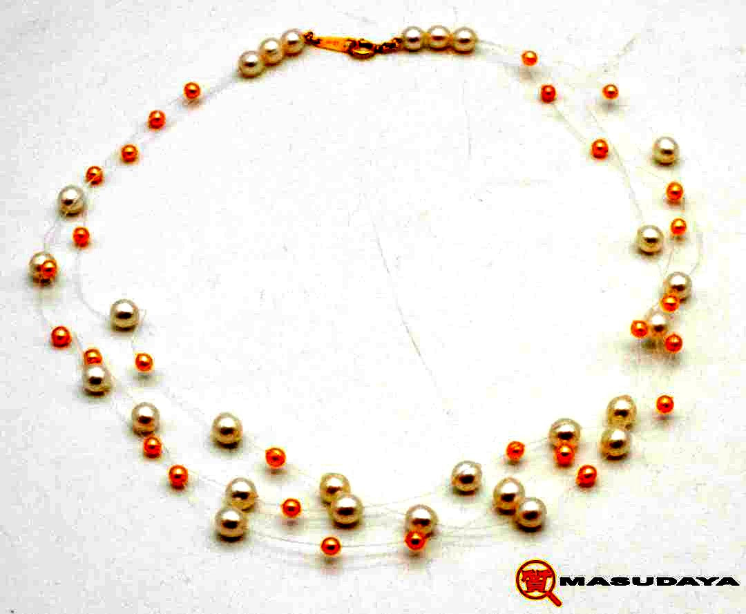Tasaki 3-strand freshwater pearl necklace with K18 yellow gold fittings, pearls 3-5.3 mm, 40 cm length