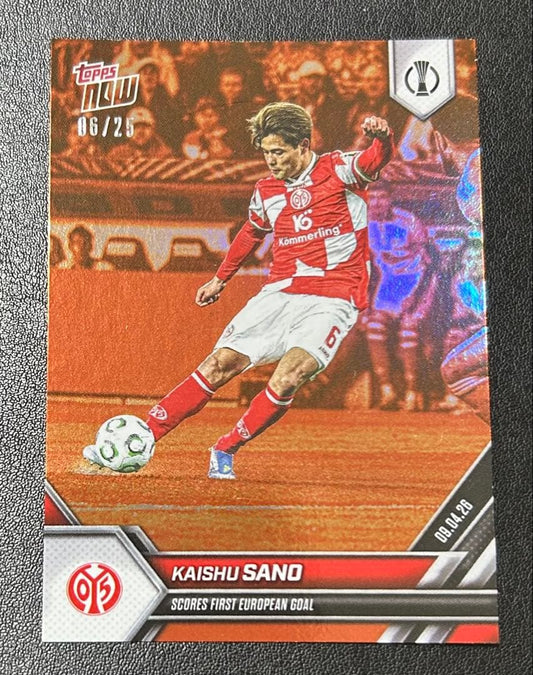 25-Card Limited Sano Kaito Jersey Number Topps Now Japan National Soccer Team — Japanese