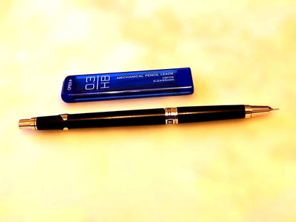 PILOT H-1003 black 0.3mm mechanical pencil with double click mechanism and lead holder