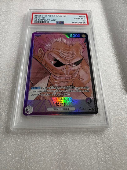 PSA 10 One Piece Zet Leader Parallels L — OP02-072 — Japanese