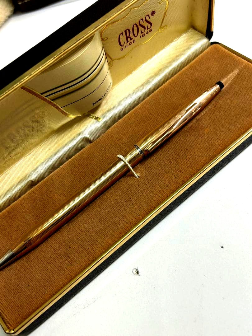 Cross Classic Century 14KT gold-filled ballpoint pen with twist mechanism shown with original box
