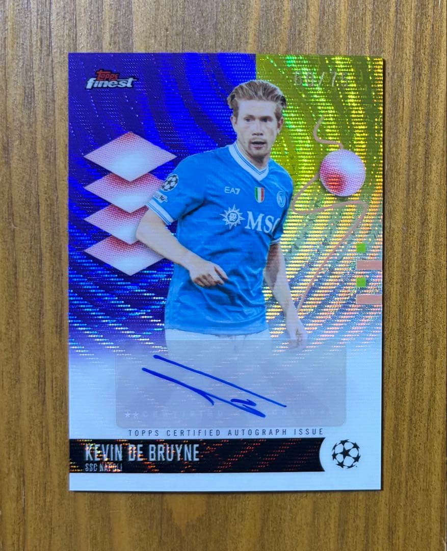 Kevin De Bruyne 75 Shirt Autograph 25-26 Topps Finest UCC — Japanese