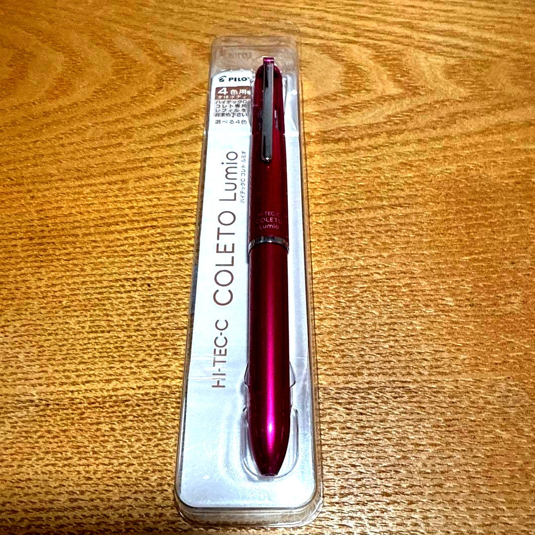Discontinued Pilot Hi-Tech C Coleto Lumio 4-color ballpoint pen in metallic pink with no refill included