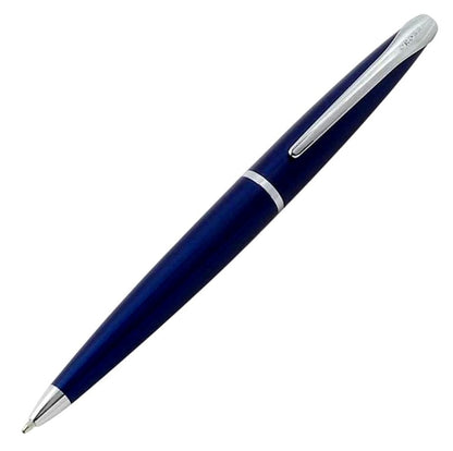 Cross ATX Translucent Blue Lacquer Ballpoint Pen with twisted mechanism and navy blue lacquer finish