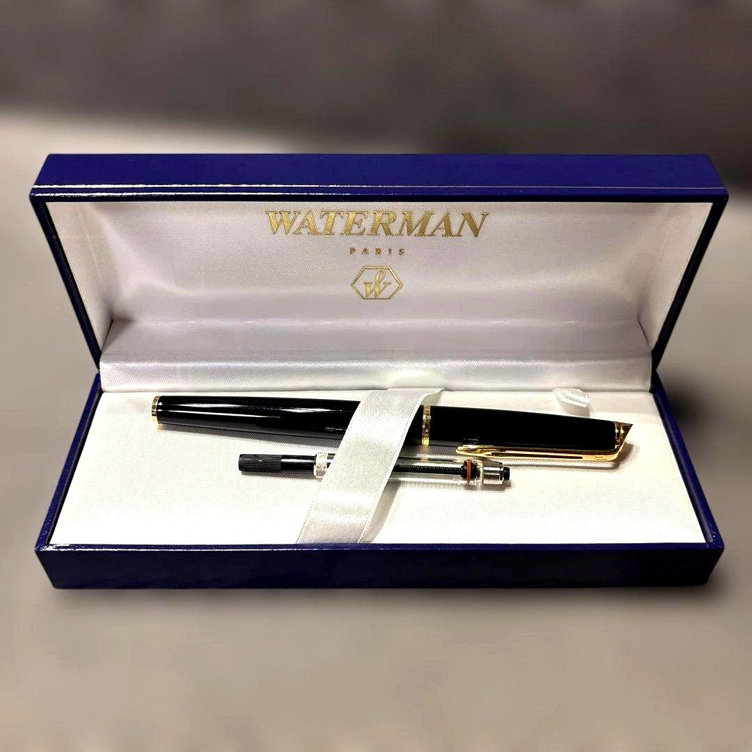 Used WATERMAN fountain pen with fine tip and converter showing minor scratches
