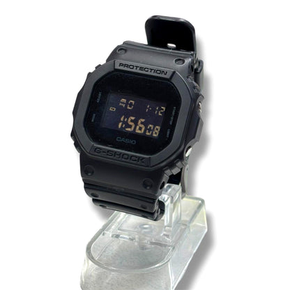 Casio G-Shock DW-5600UBB black watch front view in excellent used condition