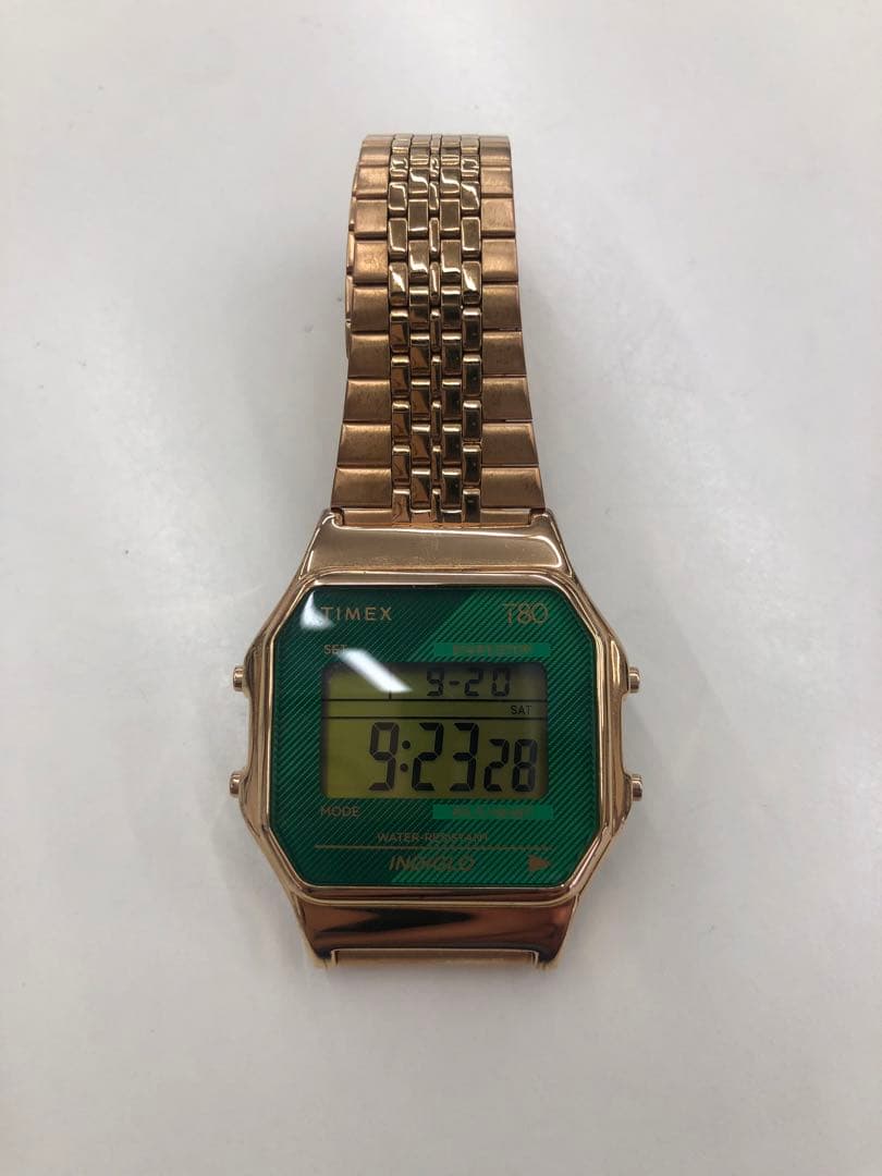 TIMEX Digital Gold/Green Men's Watch — Japanese