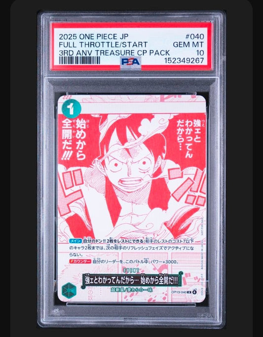 PSA 10 One Piece I Understand That I’m Strong, So I’ll Go All Out From the Start!!! — OP13-040 — Japanese