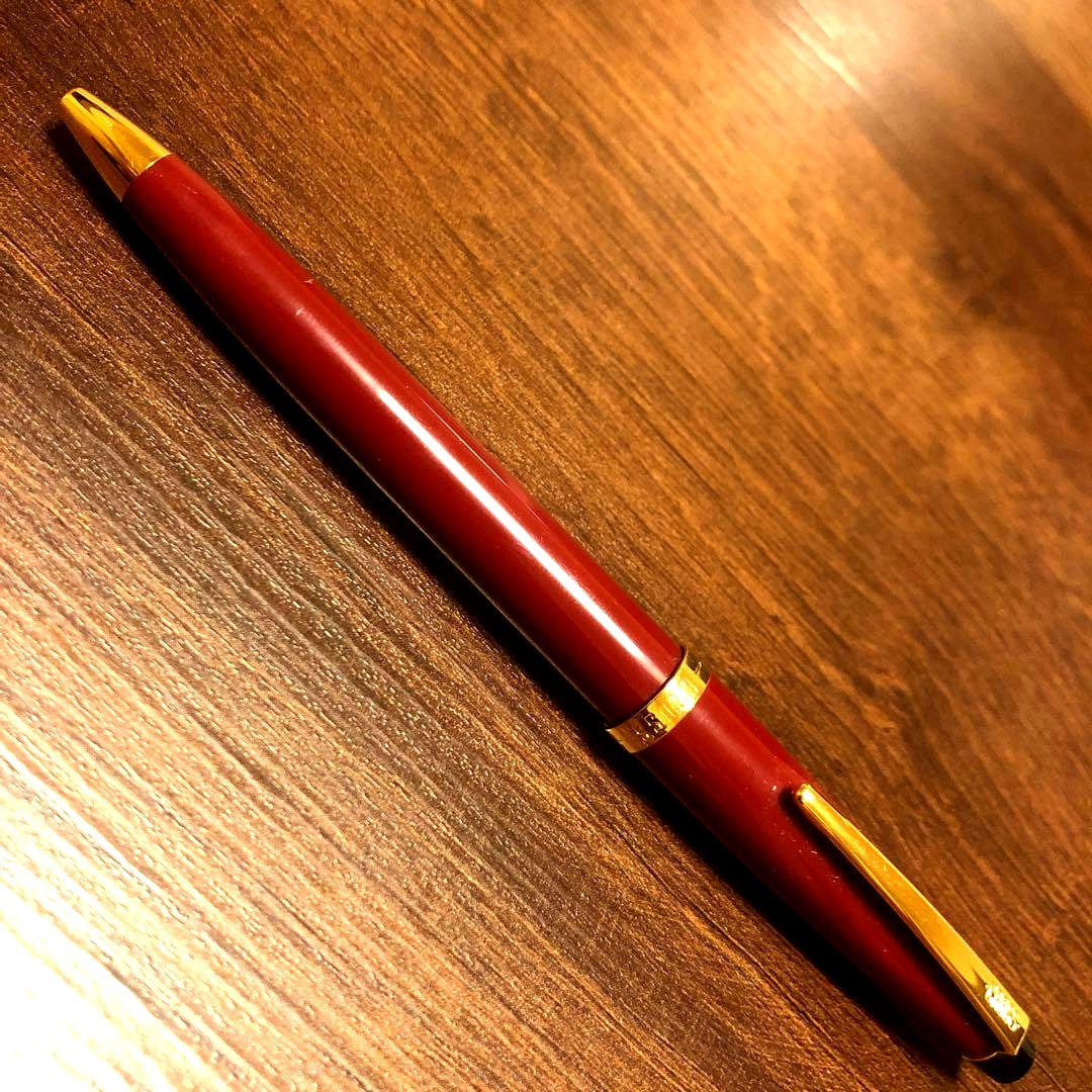 New CROSS Ballpoint Pen with wine red body and slightly thicker grip for smooth writing
