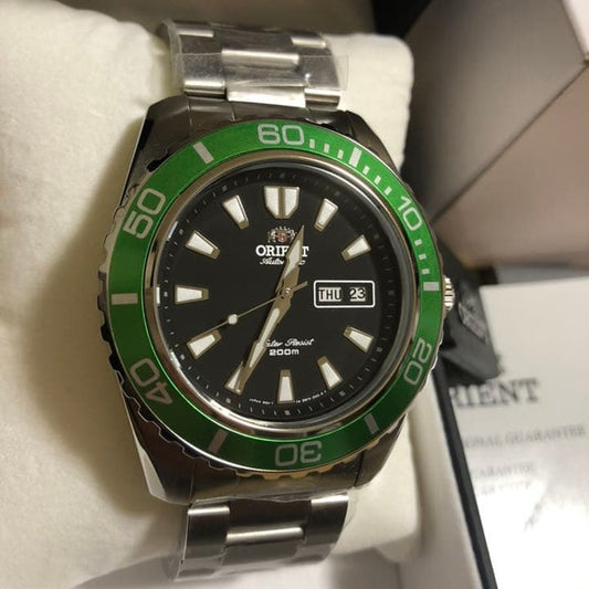 ORIENT Submariner Makro XL Green Bezel Automatic Men's Watch — Japanese