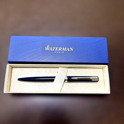 WATERMAN Ballpoint Pen Blue CT shown with box and certificate, new condition