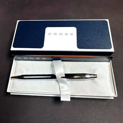 Cross 40th Anniversary Engraved Ballpoint Pen shown with silver finish and engraved detailing