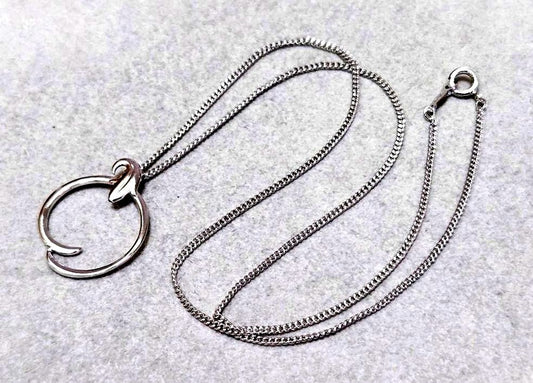 Mikimoto Circle Silver Necklace with a circle pendant on a 43 cm silver chain