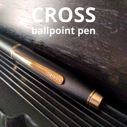 CROSS Century II black lacquer oil-based ballpoint pen with brass body and medium point