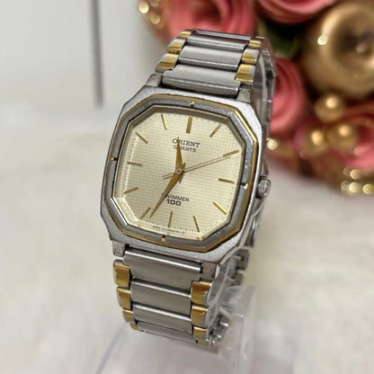 ORIENT SWIMMER 100m防水ゴールド文字盤 Quartz Men's Watch — Japanese